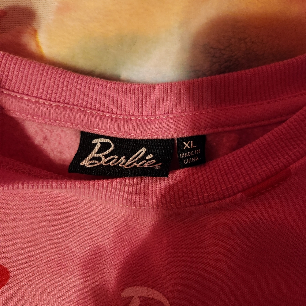 Girl's Pink Barbie Top with Red Hearts - Picture 4 of 4